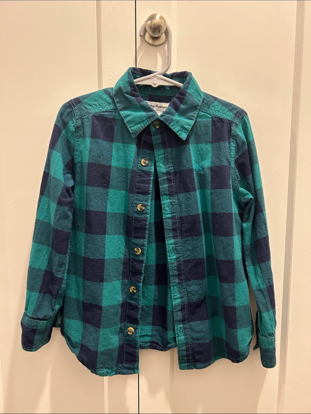 Tommy Bahama Teal & Navy Plaid Button-Down Shirt